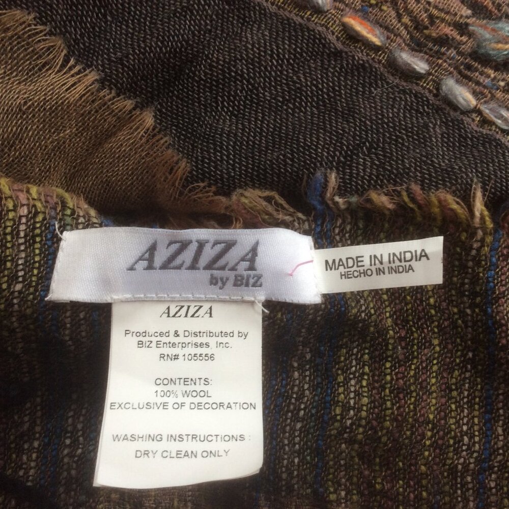 Aziza by Biz Wool Embroidered Boho Wrap One Size - Picture 4 of 6